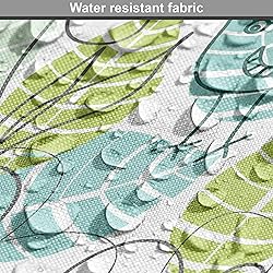 Ambesonne Leaves Fabric by The Yard, Doodle Birds