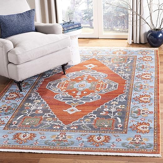 Amazon Com Safavieh Vtp482p 9 Rug 9 X 11 7 Rust Blue Furniture Decor