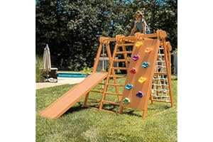 Avenlur 7-in-1 Indoor/Outdoor Foldable Playset for Kids - with Slide, Climbing Wall, Monkey Bars, Swing