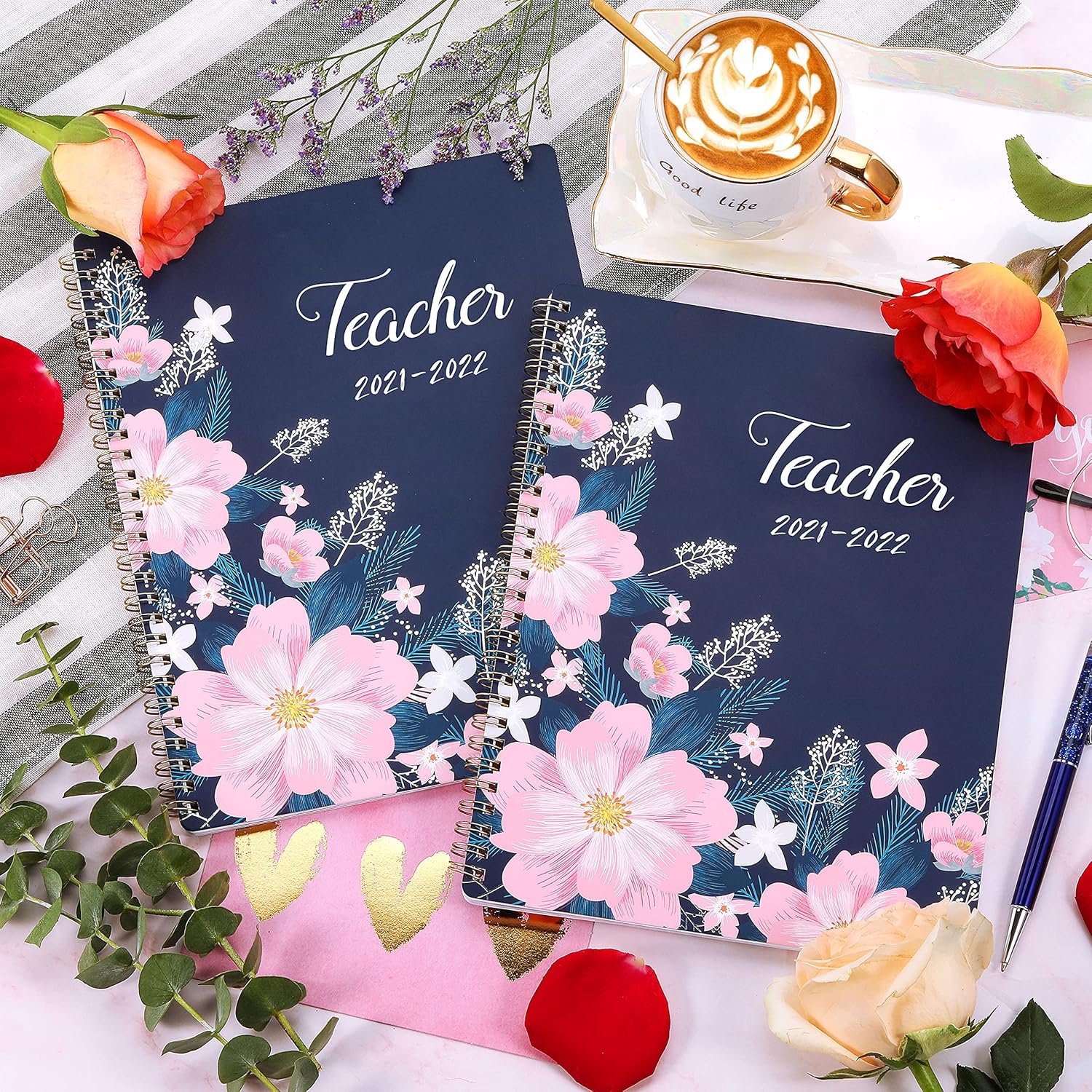 Teacher Planner 2021-2022 - Academic Lesson Planner from July 2021 - June 2022, 8'' x 10'', Lesson Plan Book, Weekly & Monthly Lesson Planner with Quotes : Office Products