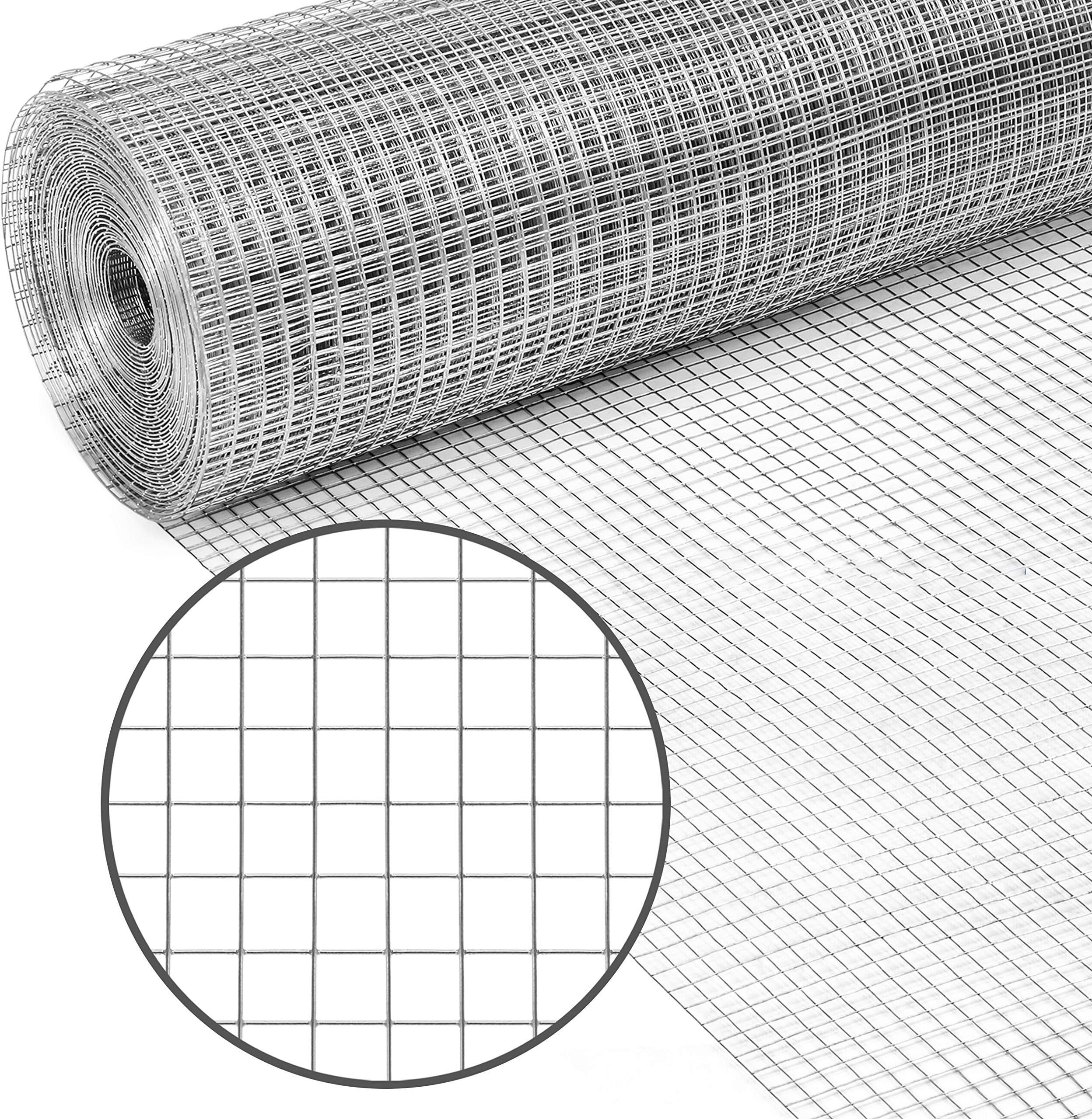 PS Direct Hardware Cloth - 24 Inch x 5 Foot Multipurpose Galvanized Mesh – 1/4 Inch Square Openings, Great for Chicken Coop, Gutter Guard Craft Projects and Garden Use, 23 Gauge, 1 Roll
