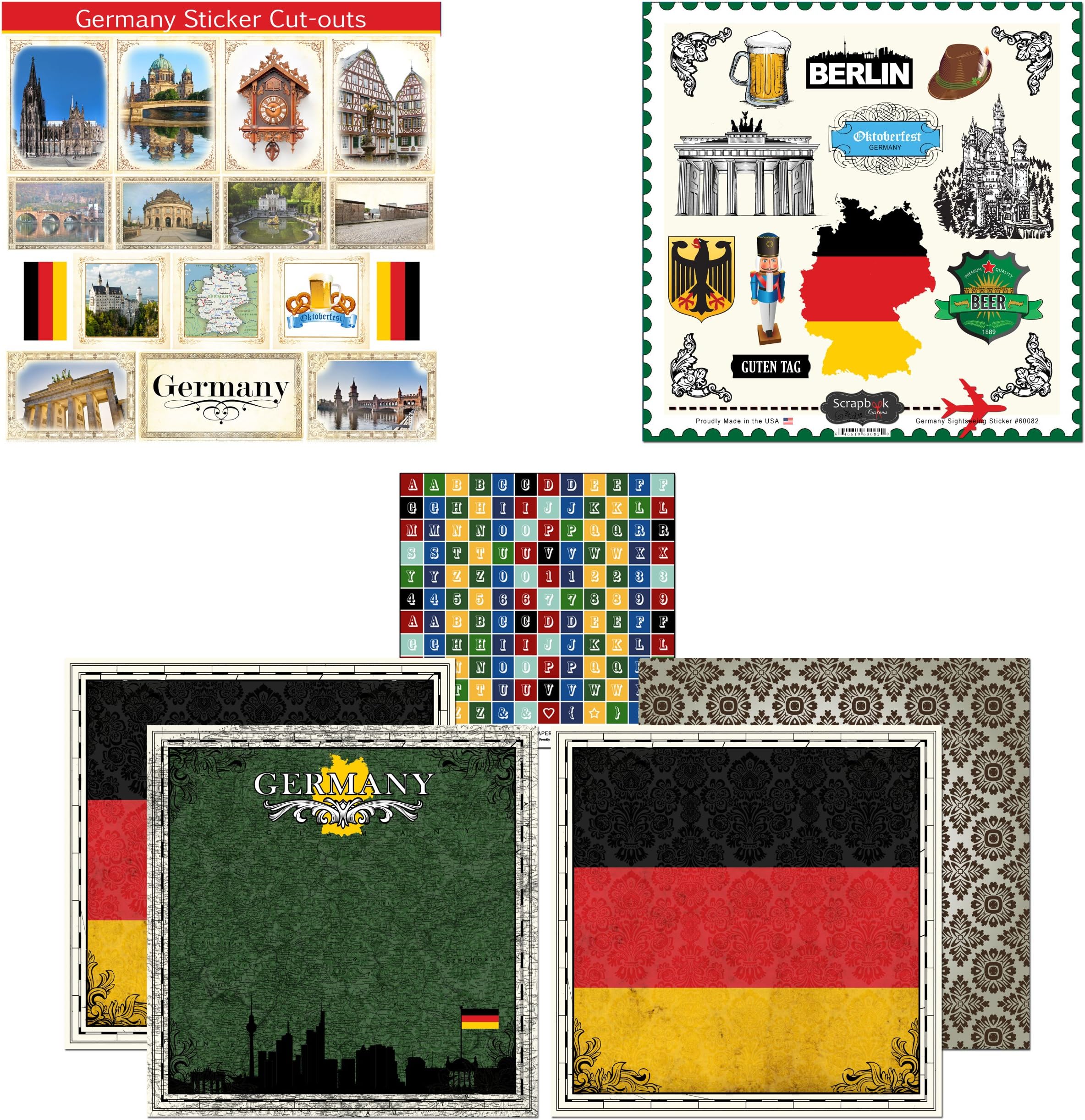 Scrapbook CustomsThemed Paper and Stickers Scrapbook Kit, Germany Sightseeing
