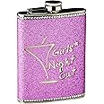 Premier Housewares 508075 Girls Night Out Glitter Hip Flask, 8 oz - Hot Pink H14 x W10 x D3cm