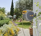 Hozelock Pro 20M Auto Reel Garden Hose White Wall Mounted Rewind 180° Pivot view 2