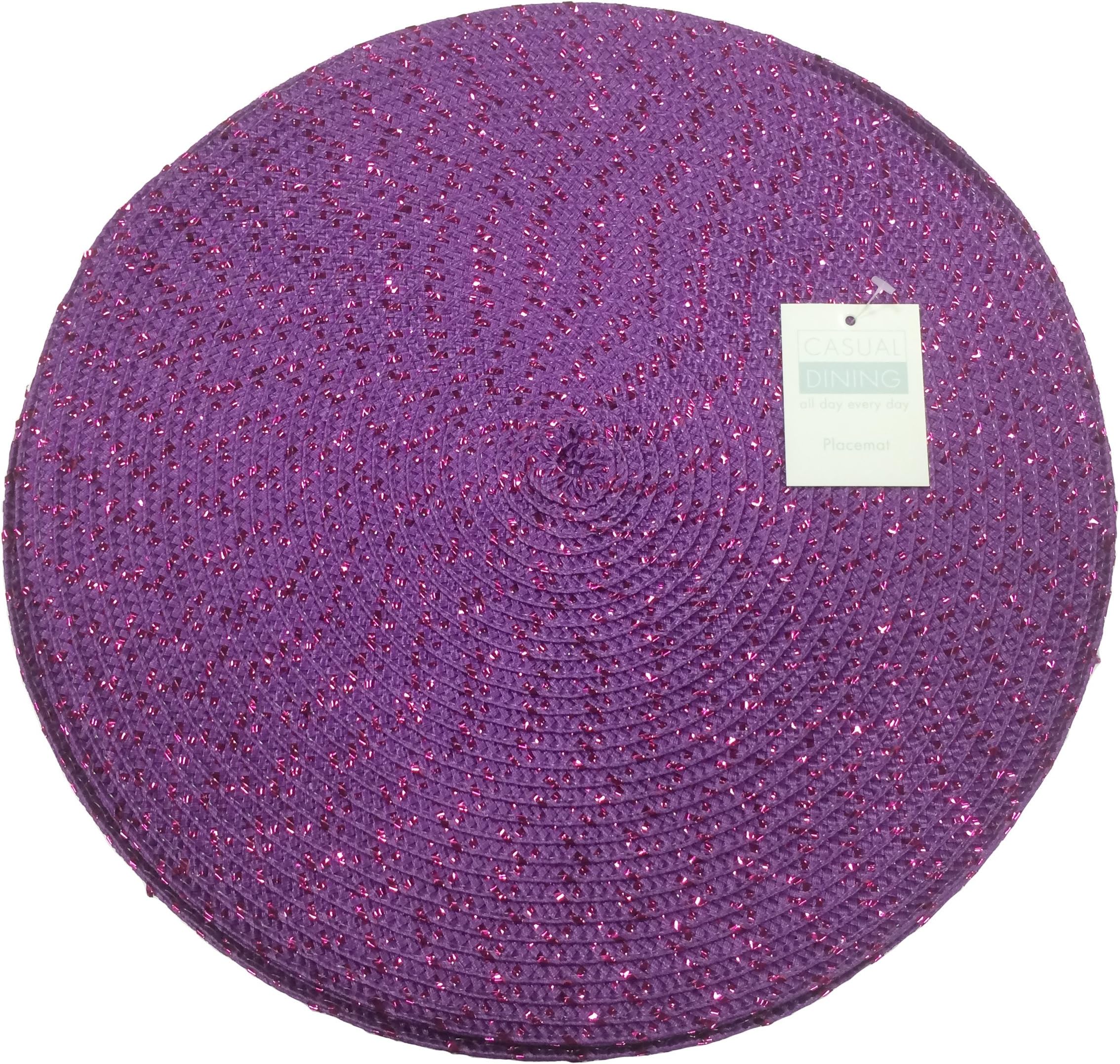 Casual Dining Four Round Metallic Purple/Purple Effect (12in-30cm Diameter Approx) Placemats