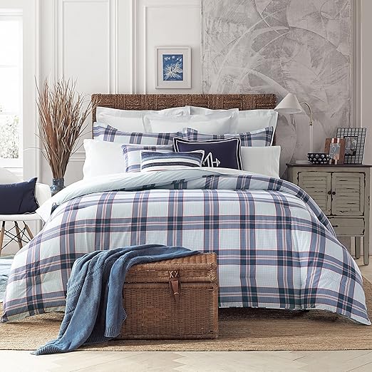 Amazon Com Tommy Hilfiger Comforter Set Th Surf Plaid Twin Blue