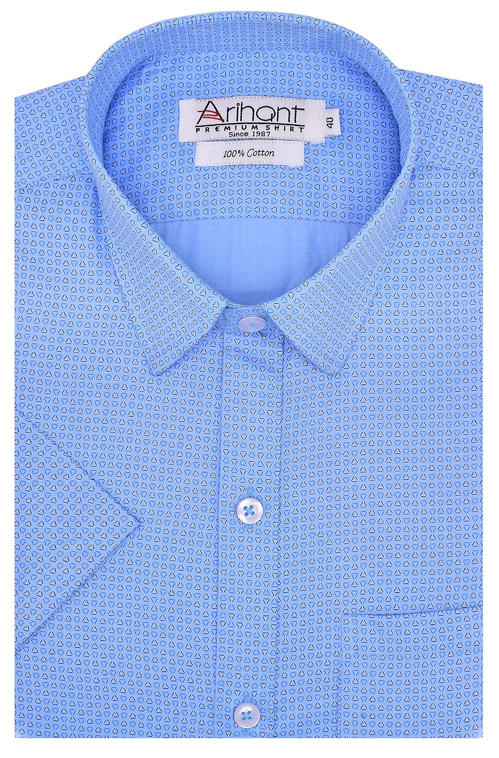 arihant men's printed half sleeves reguler fit 100% cotton formal shirts