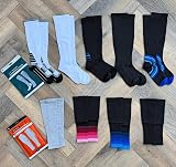 aZengear Compression Socks 20-30 mmHg Knee-High Seamless Toe Black Navy S-M view 7