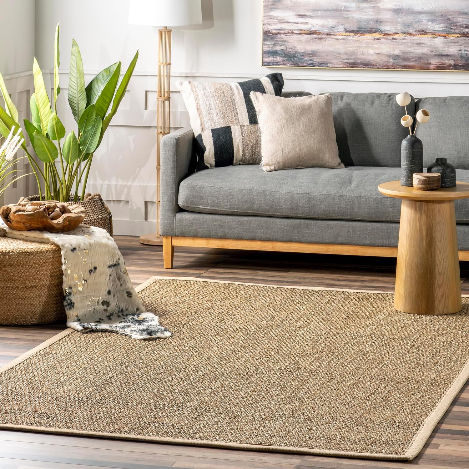 Rugs, Pads & Protectors - NuLOOM Elijah Farmhouse Seagrass Area Rug, 6' x 9', Beige