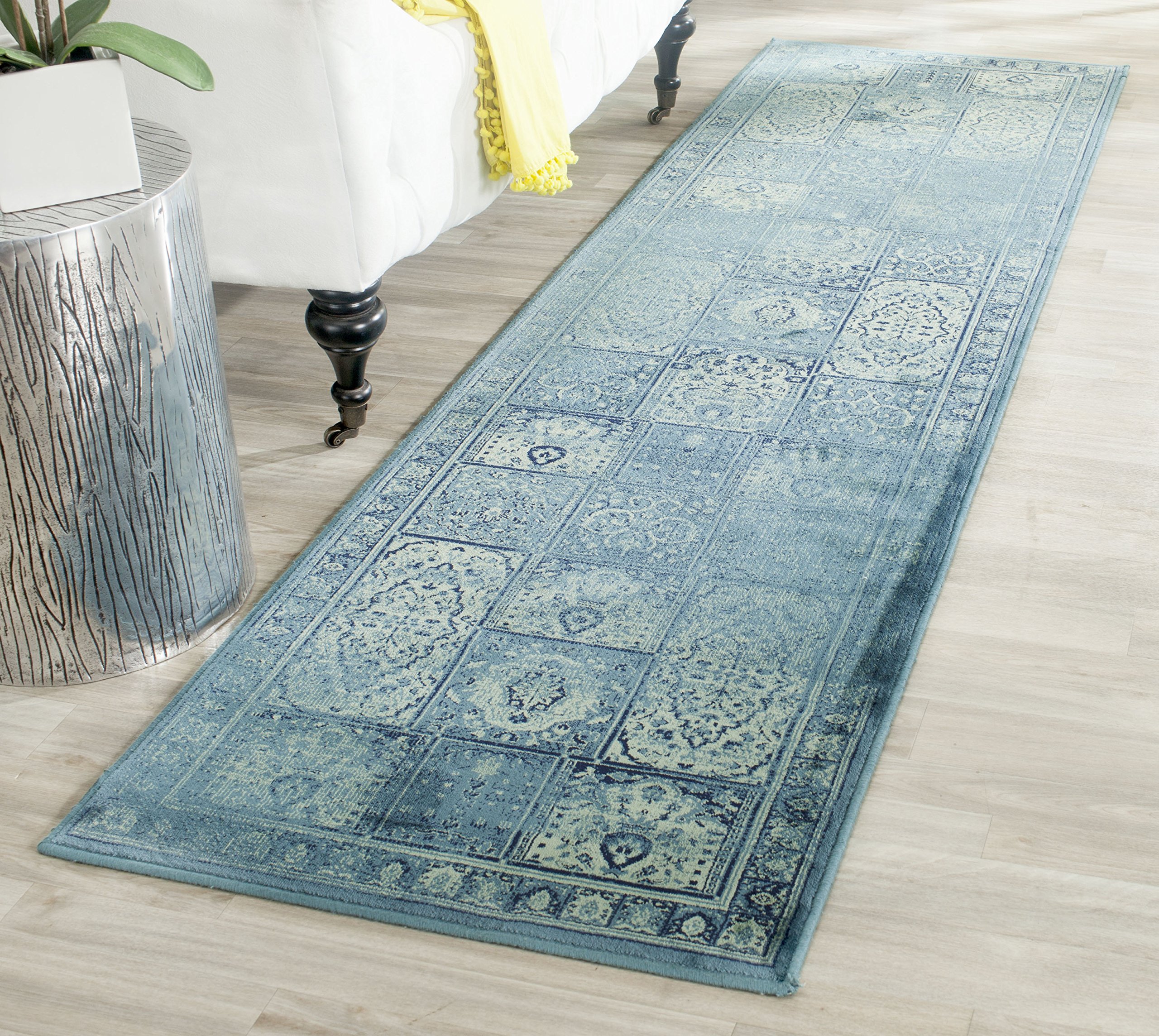 Safavieh Traditional Indoor Woven Runner Area Rug, Vintage Collection, VTG127, in Turquoise / Multi, 66 X 244 cm for Living Room, Bedroom or Any Indoor Space
