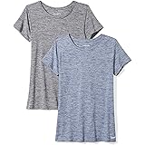 Amazon Essentials Women's 2-Pack Tech Stretch Short-Sleeve Crewneck T-Shirt
