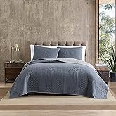 Eddie Bauer - Twin Quilt Set, Reversible Bedding with Matching Sham, Lightweight Home Decor for All Seasons (Hidden Lake Blue, Twin)