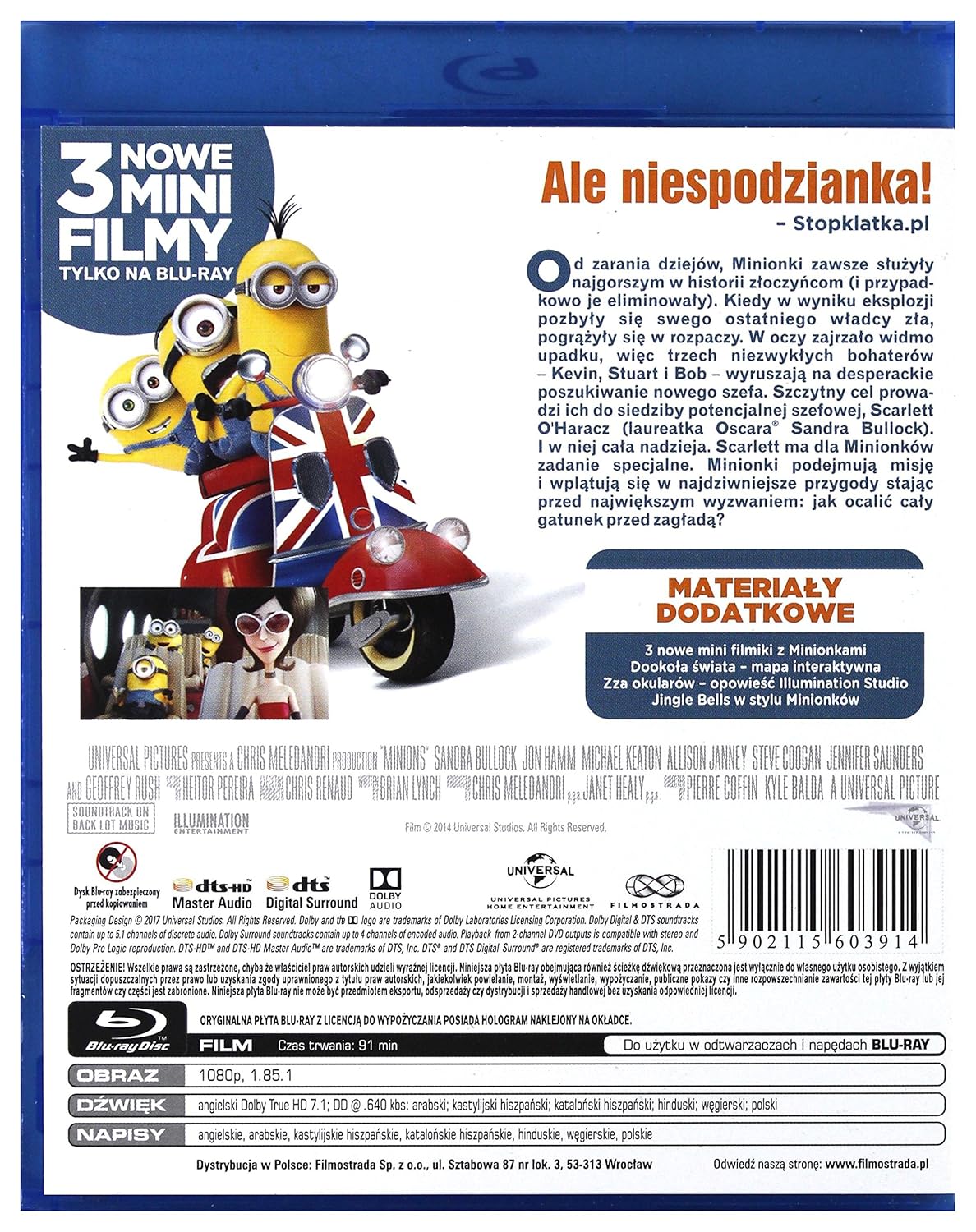 Amazoncom Minions Blu Ray Region Free English Audio