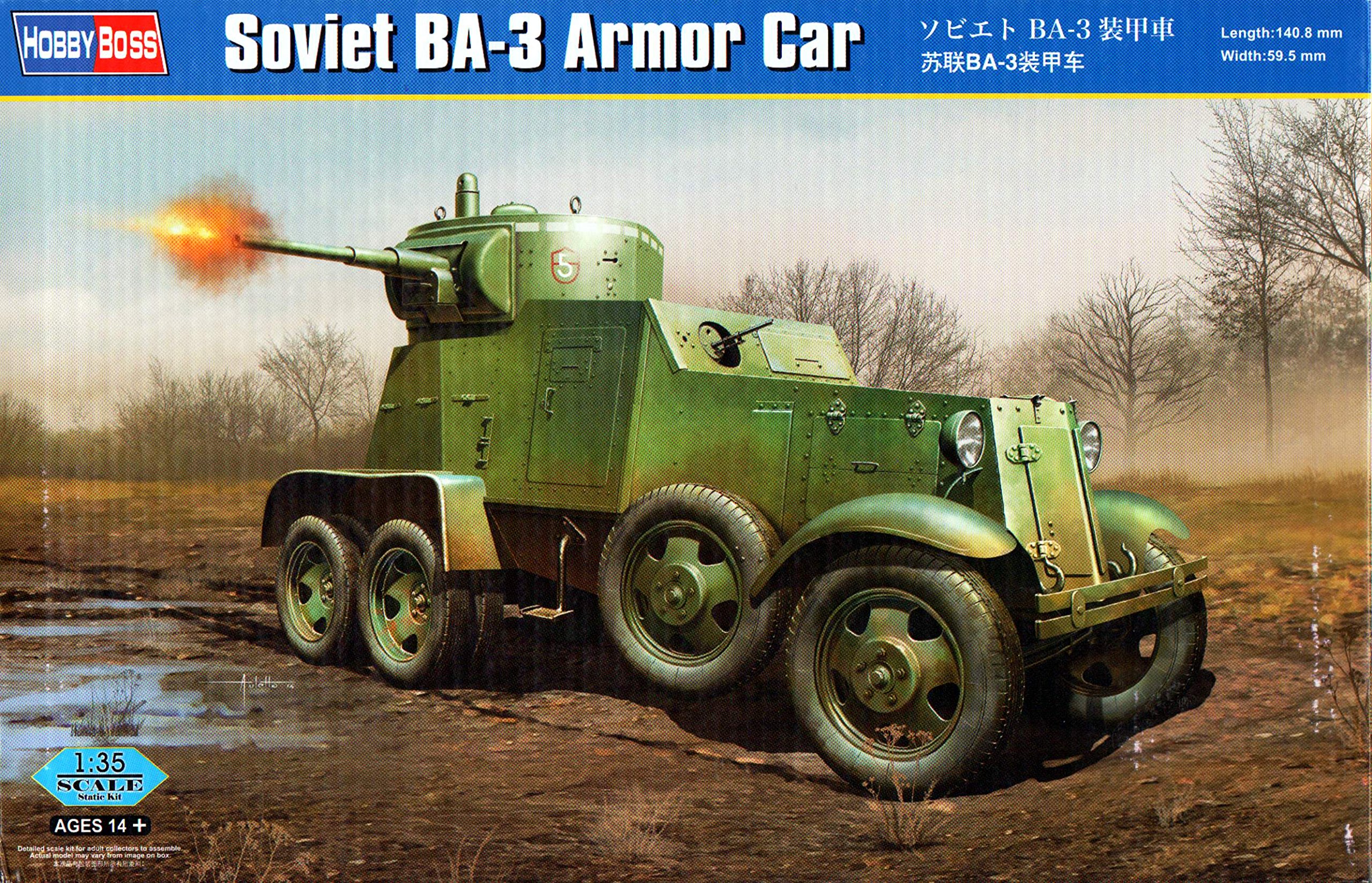 Hobbyboss 1:35 Scale Soviet Ba-3 Armoured Car Assembly Authentic Kit
