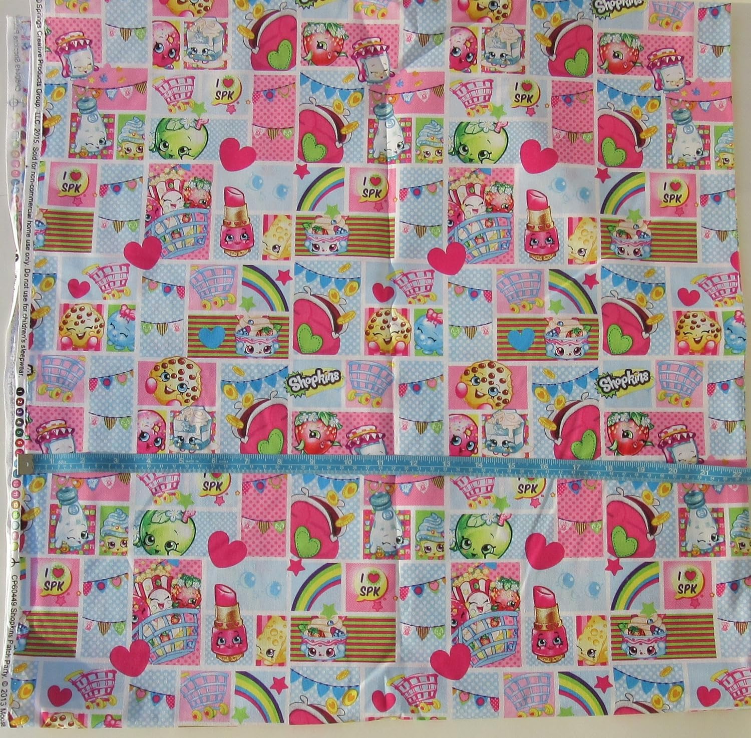Shopkins - CP60449 Shopkins Patch Party - Cotton Fabric - Squares Design - 44 Inches Wide - Sold by the Yard