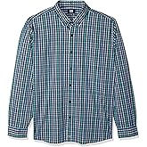 Cutter & Buck Men's Long Sleeve Anchor Double Check Plaid Tailored Fit Button Up Shirt