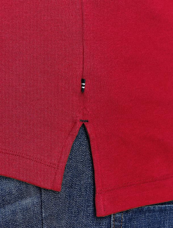 Polo de algodão de manga curta macia para homens, vermelha, XXX-Large