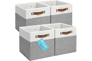 OrganiHaus 28x28cm 4 Pack Cube Storage Bin, Fabric Storage Bins, Cube Storage Organizer Bins, Kallax Organizer Storage Basket