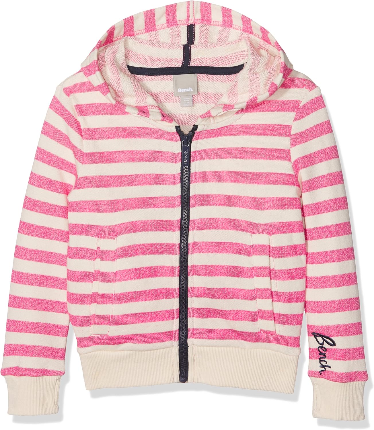 Bench Bench Mädchen Stripey Hoody Kapuzenpullover, Rosa (Purple PK056), 176 (Herstellergröße 15