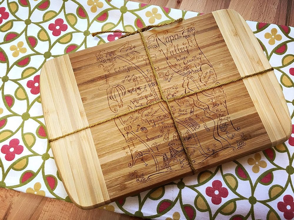 Napa Valley Small Bamboo Cheese Board Handmade