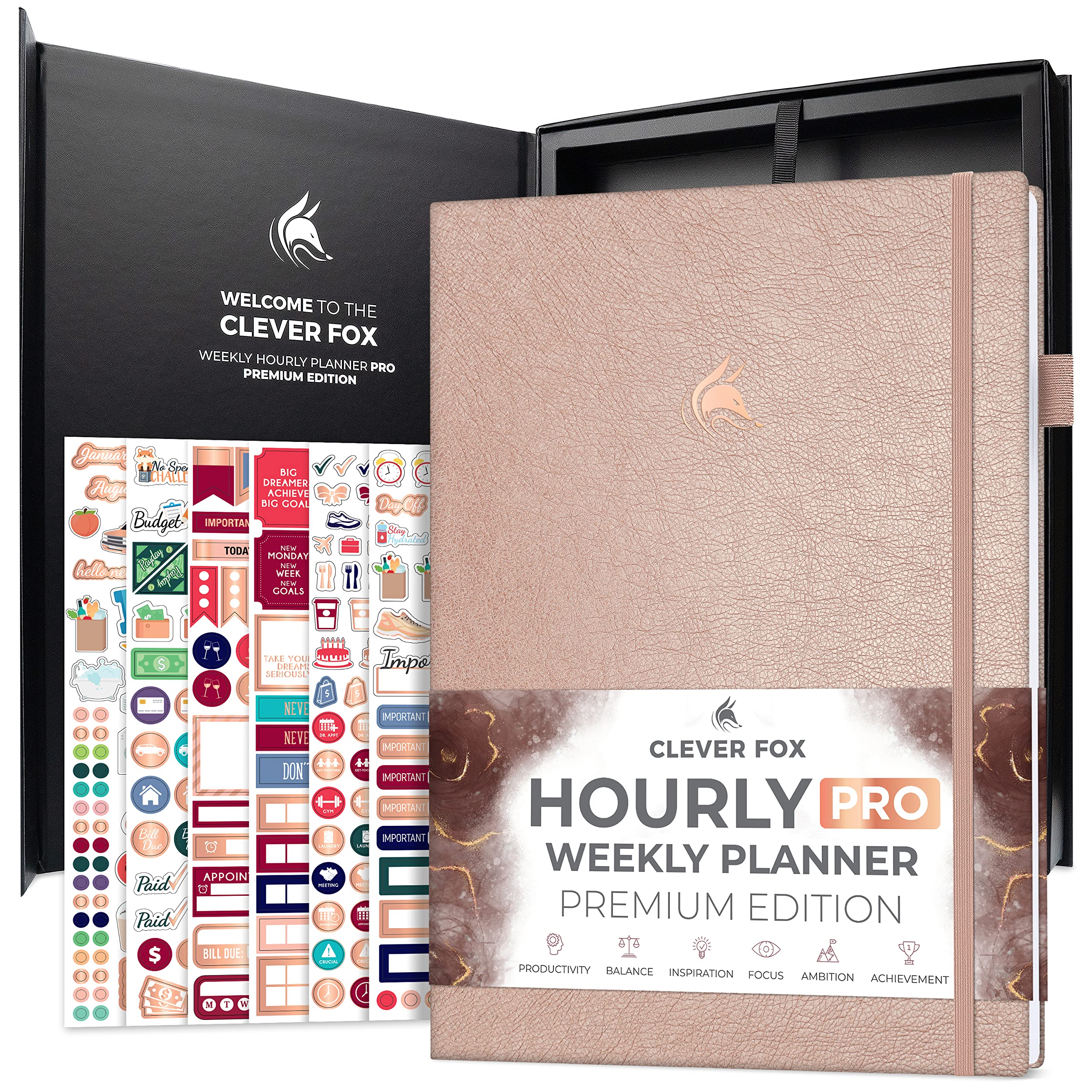 Photo 1 of ***FACTORY SEALED***Clever Fox Hourly Planner PRO Premium – Undated Schedule Planner with Daily Time Slots – Personal Organizer Notebook for Time Management – Weekly & Monthly Life Journal, A4 size (Rose Gold)