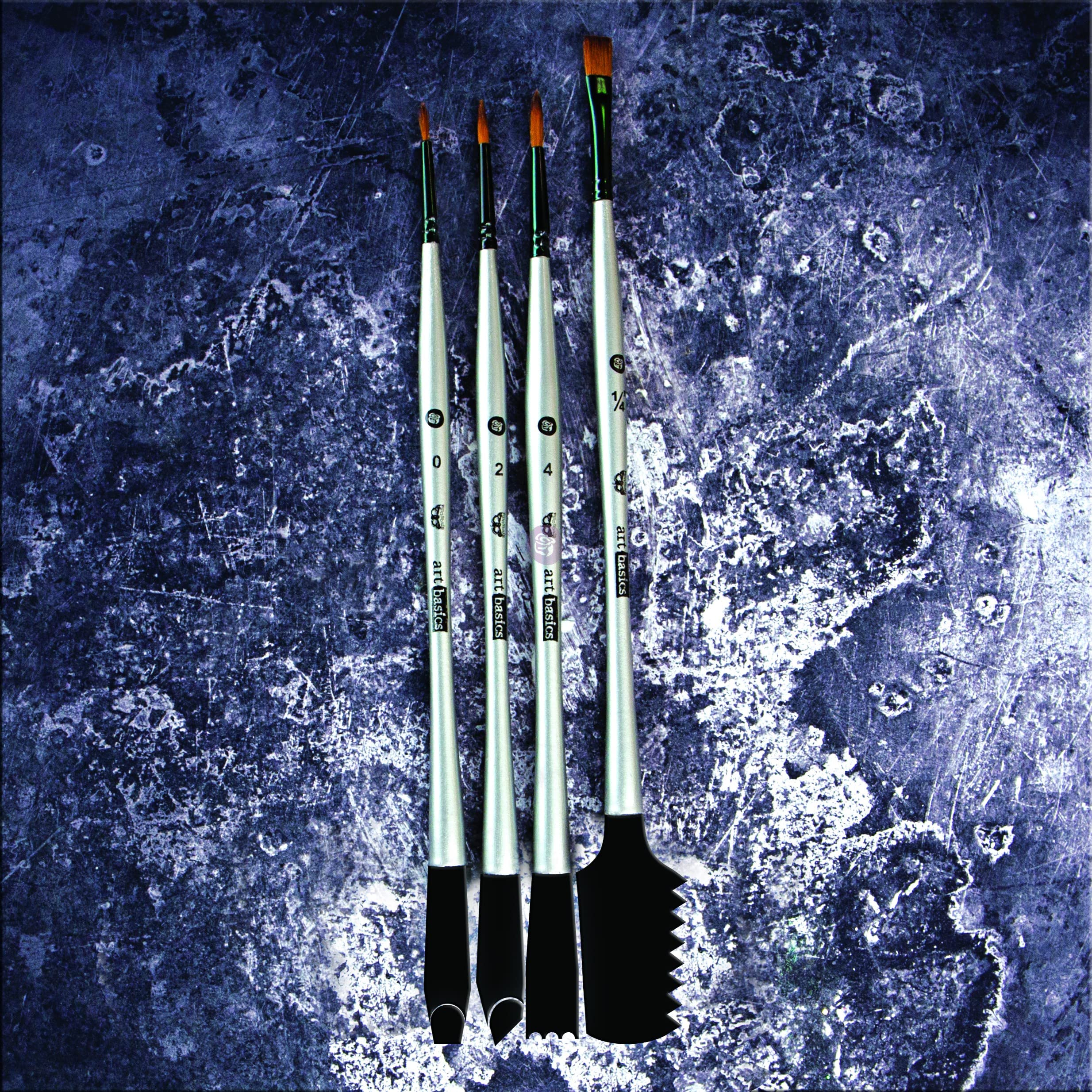 Prima Marketing INC Finnabair Art Basics Double-Ended Brush Set-Texture #2, Other, Multicoloured, 1.9x6.98x33.02 cm