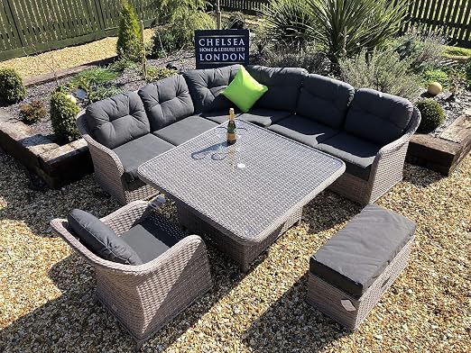 Chelsea Home And Leisure Ltd Rattan Garden Furniture Corner Sofa Set Garden Sofa Set Premium Edition Amazon Co Uk Garden Outdoors