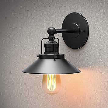 Amazon Com Gatco 1712 Modern Farmhouse Retro Single Metal Sconce Matte Black Home Improvement