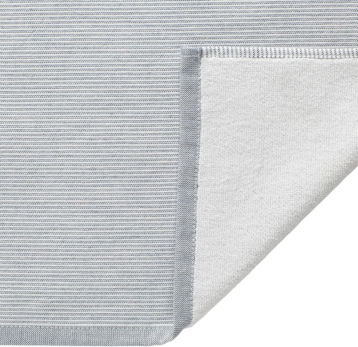  Brand – Rivet Casual Striped 100% Cotton Bath Towel, Hand Towel, and Washcloth, Blue: Home & Kitchen
