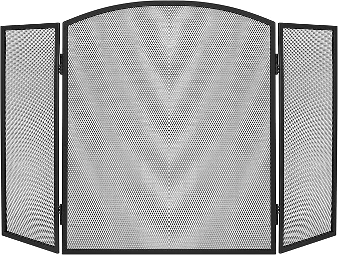 3-seitiger Kaminschirm Kaminfunkenschutz Funkengitter Schwarz 8787