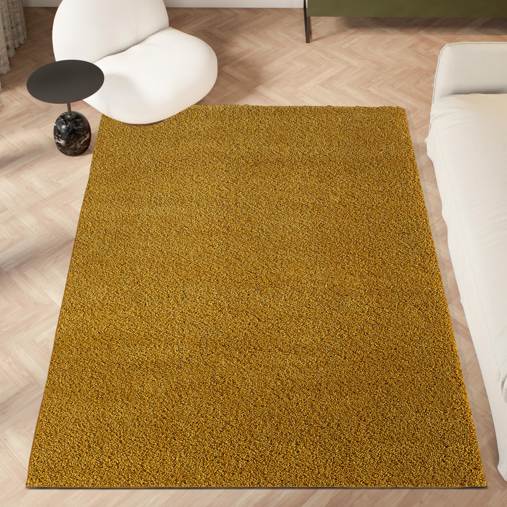 homeart Area Rug - Super Soft Shaggy Rugs For The Living Rooms, Bedrooms And Kitchen - Modern, Easy To Clean Carpet - 60x110 cm, Gold