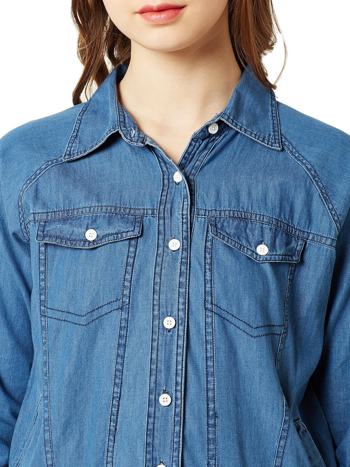 miss chase women's blue denim bomber jacket