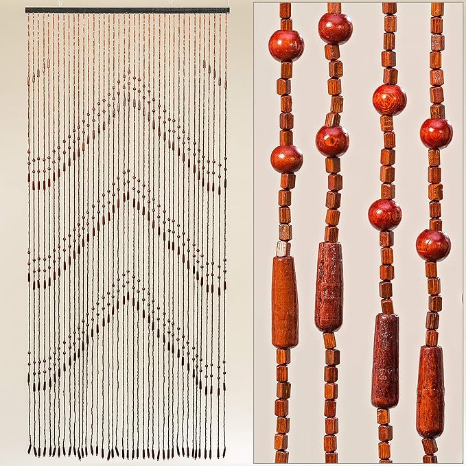 Leguana - Holzperlenvorhang Perlenvorhang Türvorhang 'Sevilla' ca. 90x200cm (BxH)