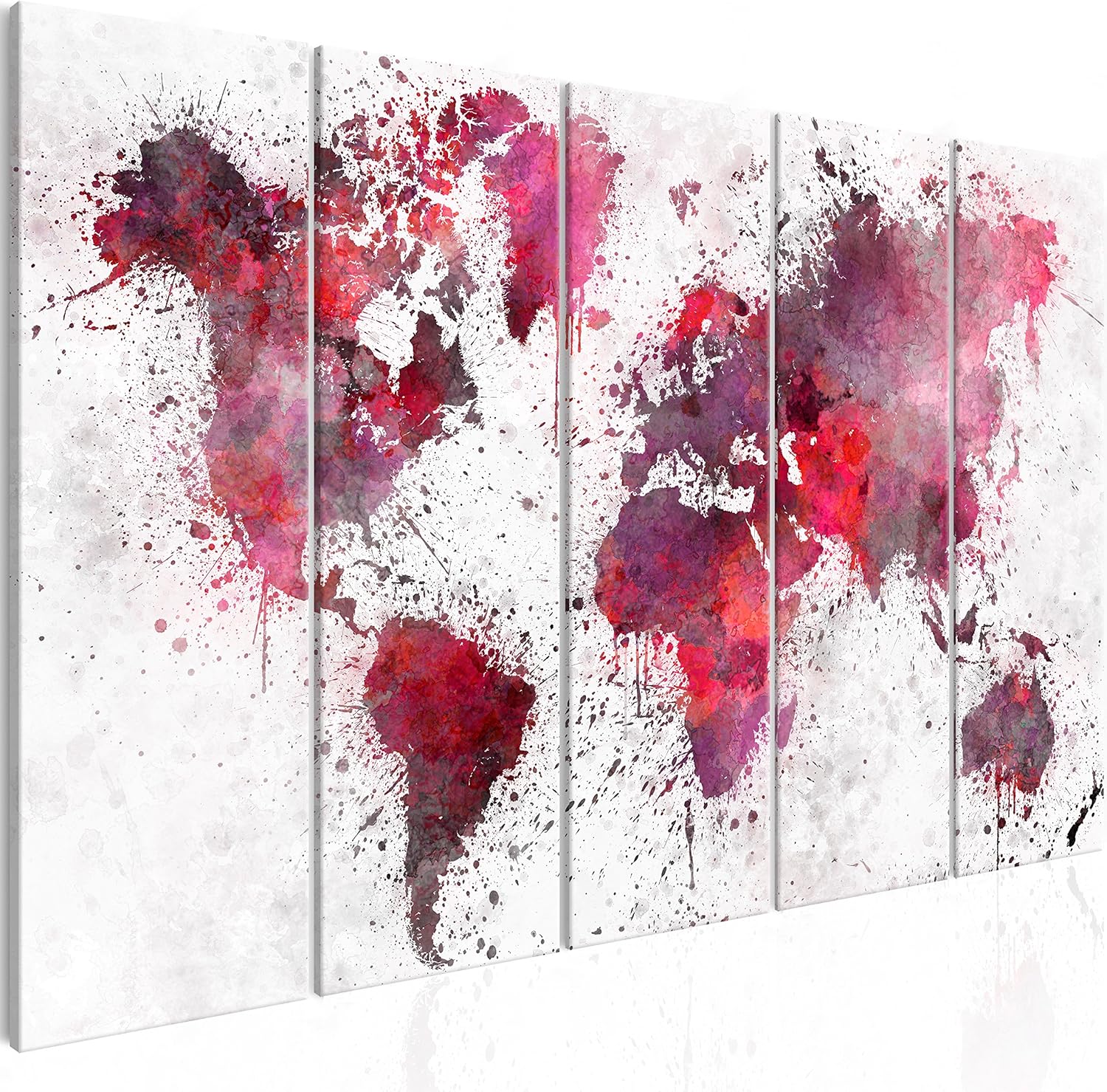 murando Canvas Wall Art World map 225x90 cm/88.6"x 35.4" 5 pieces Non