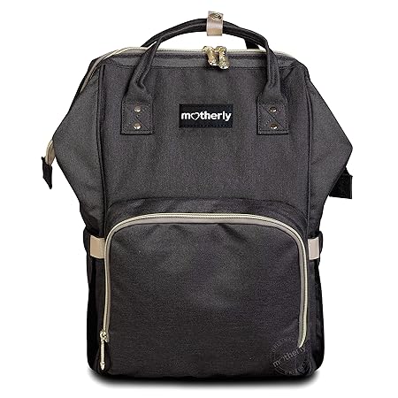 Motherly Stylish Babies Diaper Bags for Mothers - Premium Version (Black)