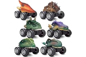 Bambibo Dinosaur Toys for Kids 3-5 - Pack of 6 | Dinosaur Toys for Kids 2-4 Age | Dinosaur Toys for Kids 5-7 | 5 Inch Dino Cars for Boys | Pull Back Cars for Boys Age 4-7