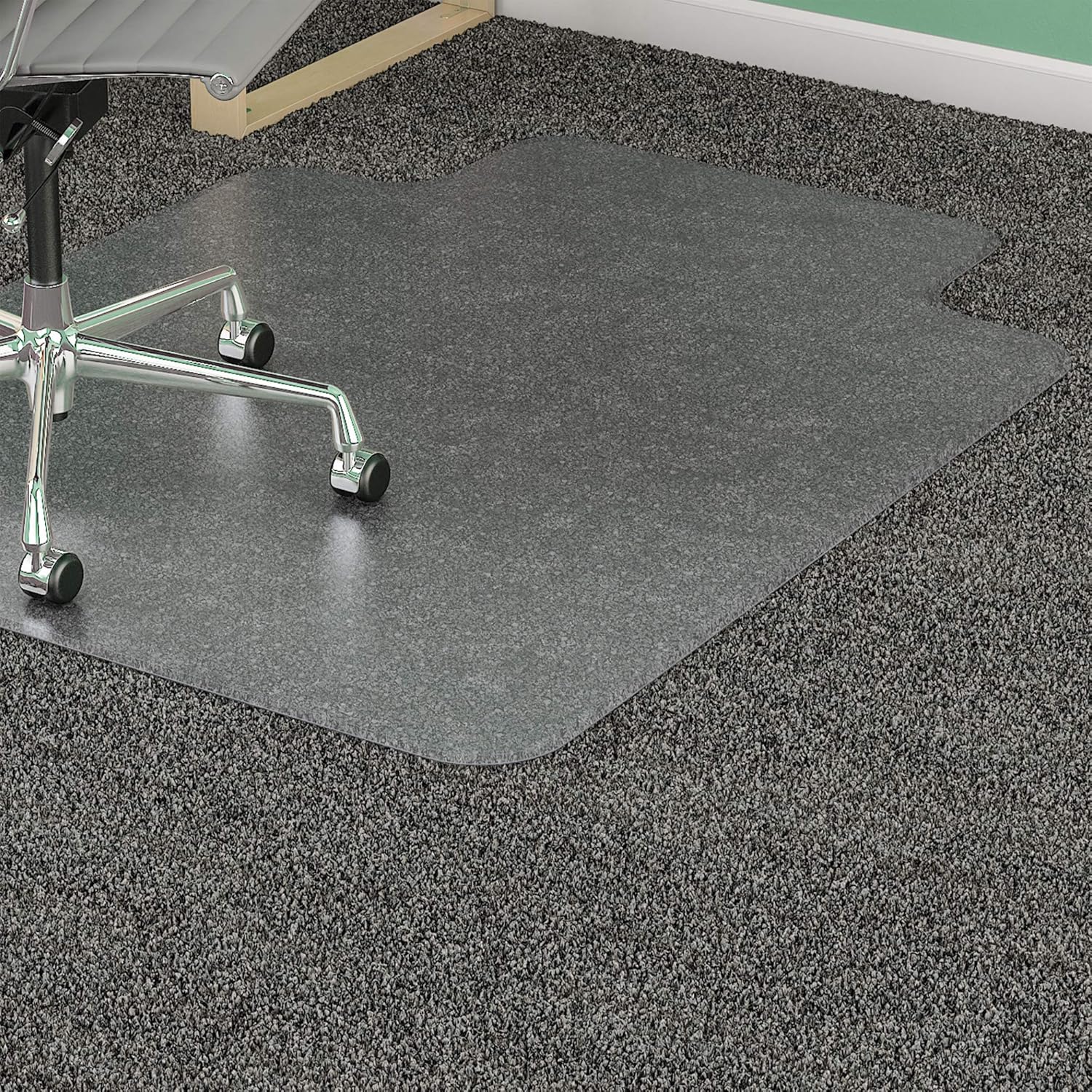 Lorell Carpet Studded Vinyl Chair Mats, 3.74" Height X 26.77" Width X 26.77" Length