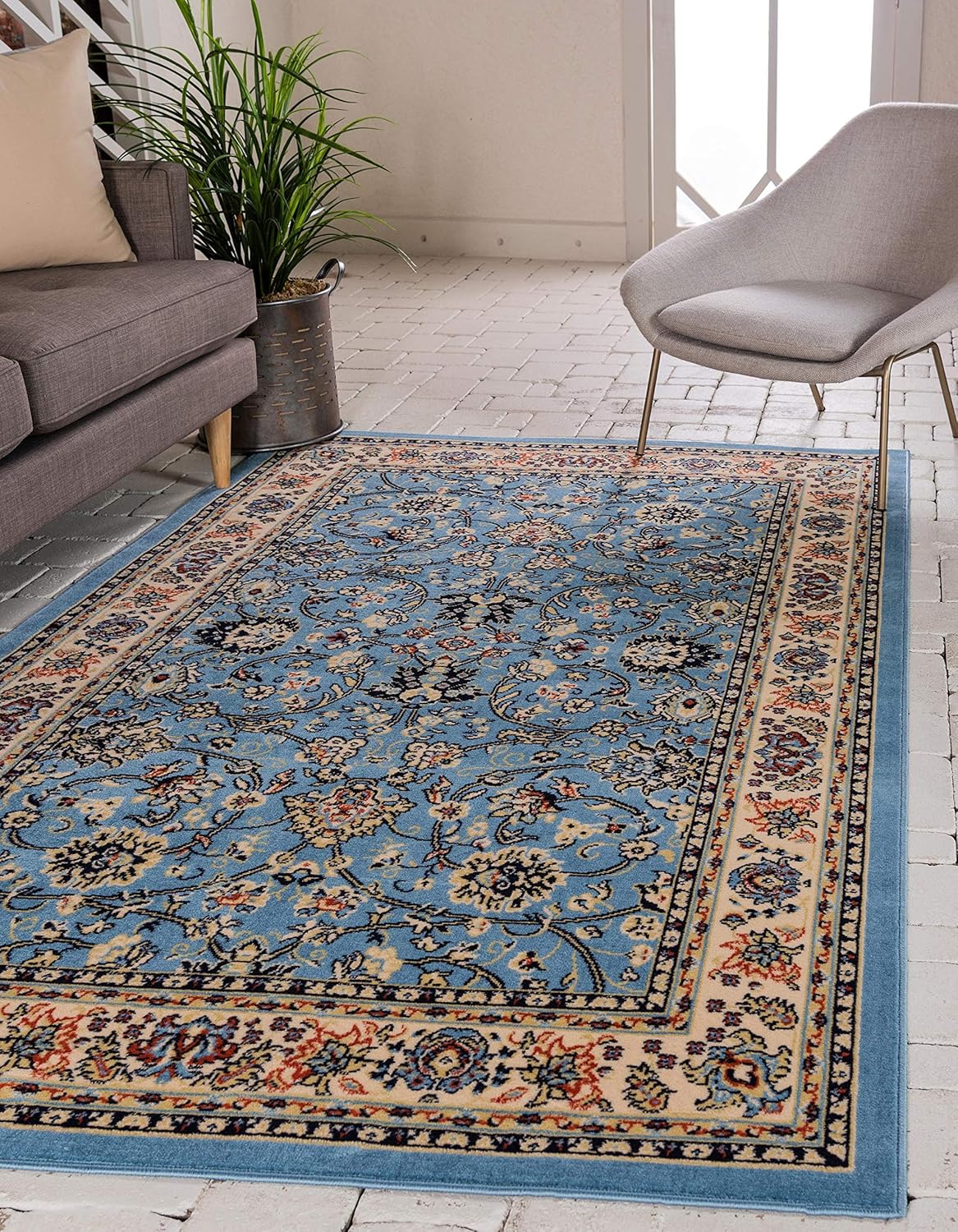 Amazon.com: Unique Loom Kashan Collection Traditional Floral Overall