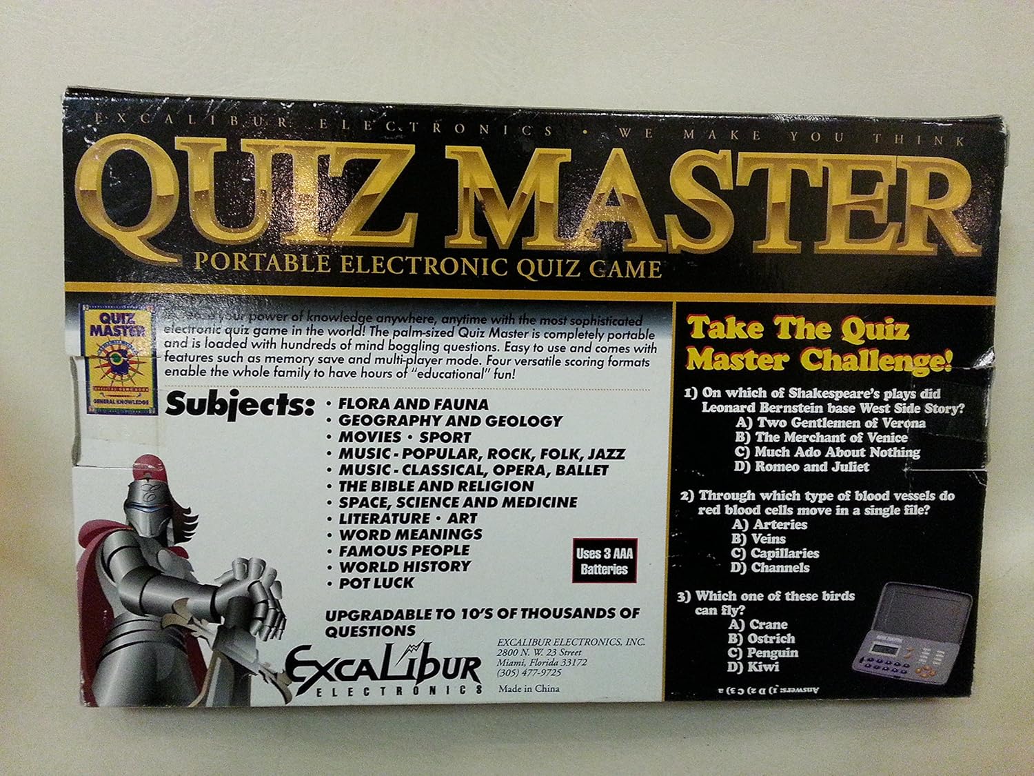 electronic quiz game