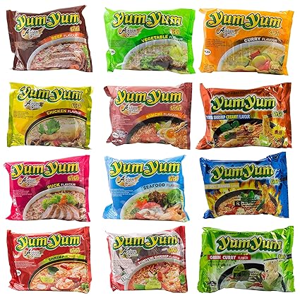 30er Yum Yum Instant Nudelsuppen Mix 1 84kg 12 Sorten Mix Plus Original Asia In Langkorn Duftreis Aus Thailand 100g Amazon De Lebensmittel Getranke