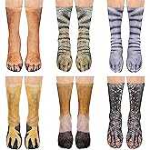 luck sea White Elephant Gag Gifts Animal Paw Socks Unisex 3D Print Novelty Stockings