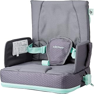 Babymoov Sitzerhöhung Up & Go Boostersitz/ Hochstuhl für unterwegs flexibel höhenverstellbar kompakt, grau