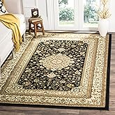 SAFAVIEH Lyndhurst Collection Area Rug - 5'3" x 7'6", Black & Ivory, Traditional Oriental Design, Non-Shedding & Easy Care, I