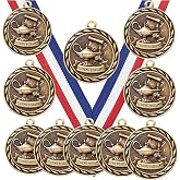 Express Medals Pack of 10 (or More) 2 Inch Gold Academic Excellence Award Medals Variations with or Without Engraving Personalization Engraved Custom Text Names