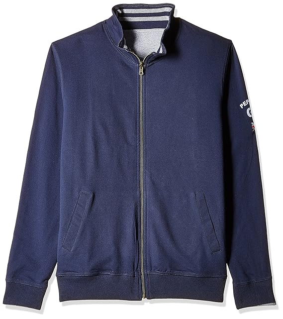 Pepe Jeans Men's Cotton Sweatshirt (8903872650927_Topper LS_XX-Large_Navy): Amazon.in: Clothing 