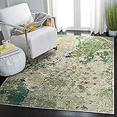 SAFAVIEH Madison Collection Area Rug - 5'3" x 7'6", Green & Ivory, Modern Abstract Design, Non-Shedding & Easy Care, Ideal fo