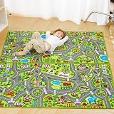 JOYIN Kids City Town Rug 150x80cm, Interactive Road Play Carpet view 5