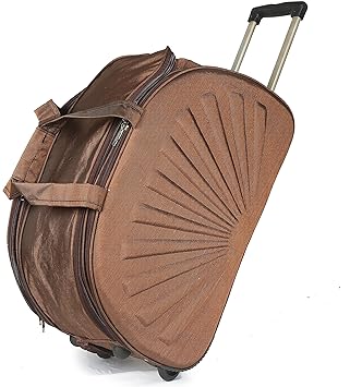 Falcon Plus Fabric Luggage Trolley Bag (Brown) -24-inch