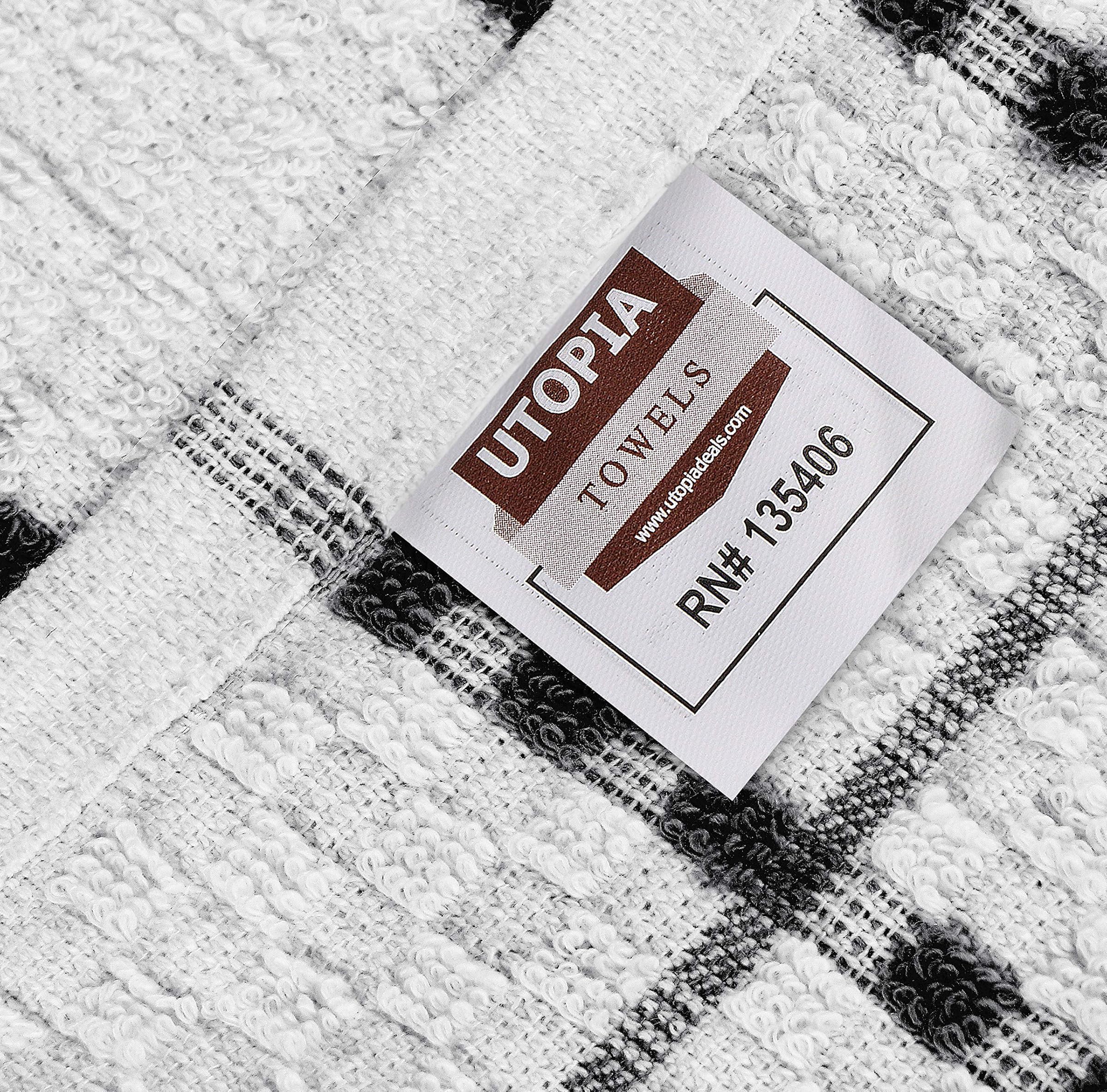Utopia Towels - Kitchen Cloth (12 Pack, 6 Black and 6 White) Pure Cotton Washable Towels