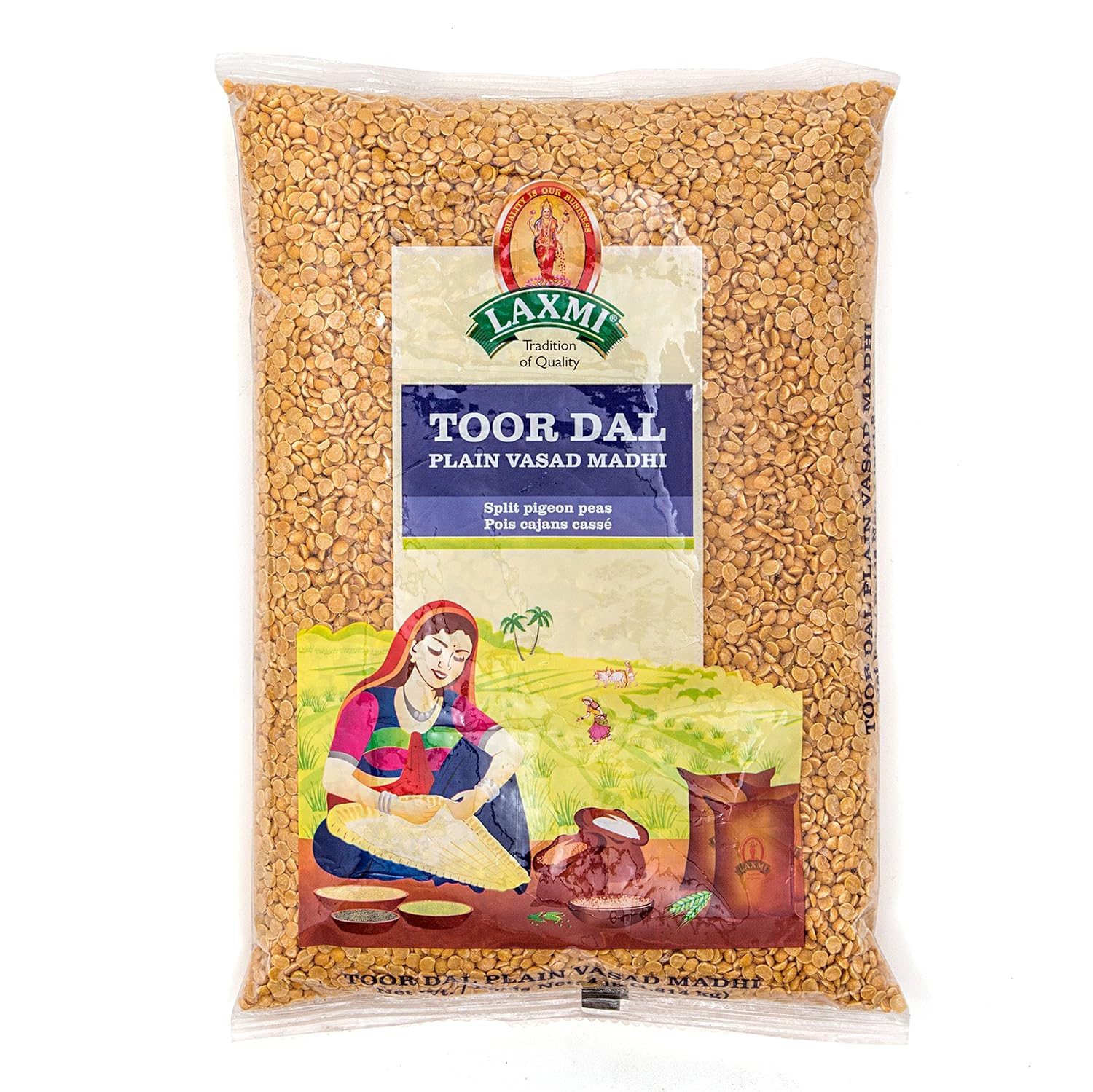 Laxmi Toor Dal, Traditional Indian Split Yellow Peas - 4lb Bag